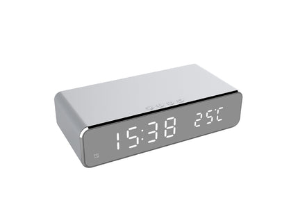 LED Electric Alarm Clock With Wireless Charger Desktop