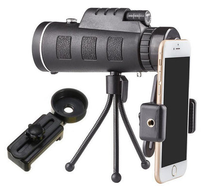 Monocular Telescope Zoom Scope with Compass Phone Clip Tripod