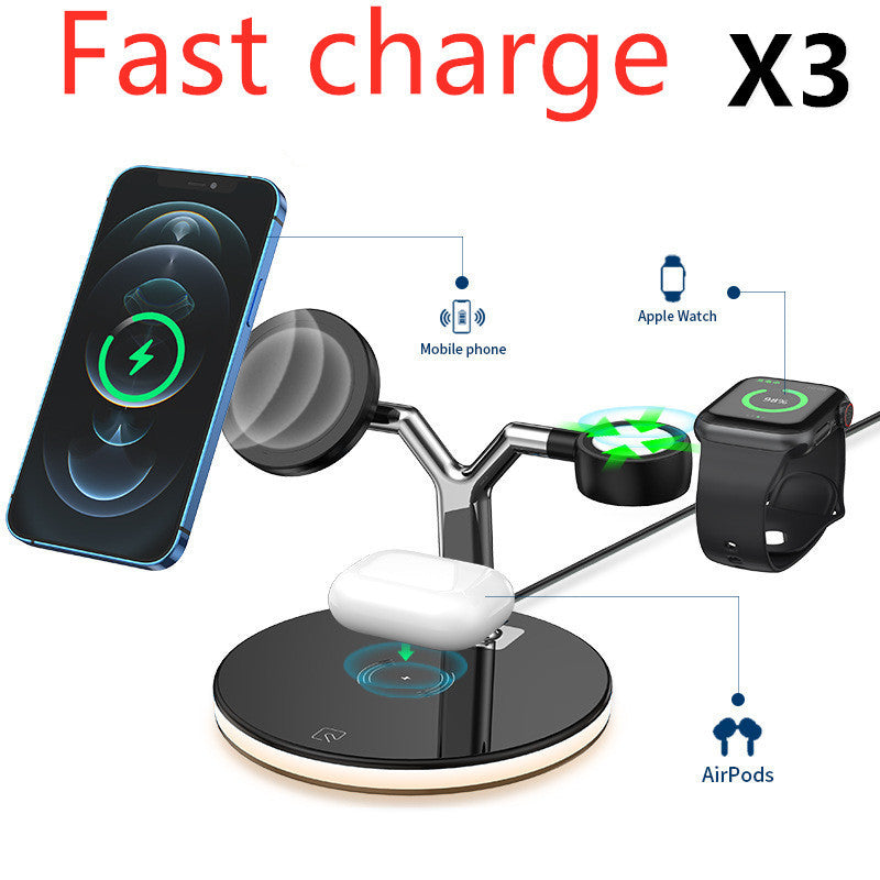 15W, Three-In-One Fast Magnetic Wireless Charger