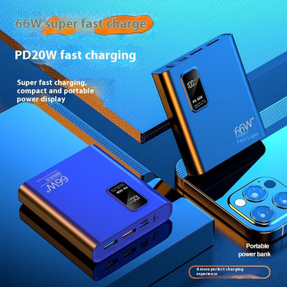 66W Bidirectional Super Fast Charger, Mini Digital Display Power Bank