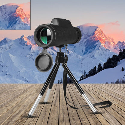 Monocular Telescope Zoom Scope with Compass Phone Clip Tripod